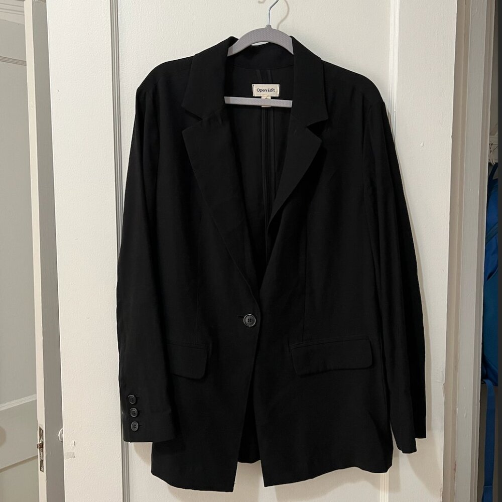 Open Edit/Nordstrom Black Relaxed Fit Blazer - Picture 3 of 6